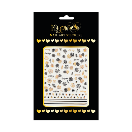 Sticker #82 - Black and Gold Fall Leaves