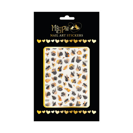 Sticker #93 - Black and Gold Holographic Summer Leaves