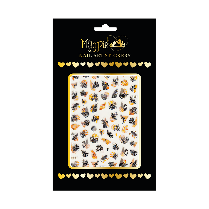 Sticker #93 - Black and Gold Holographic Summer Leaves