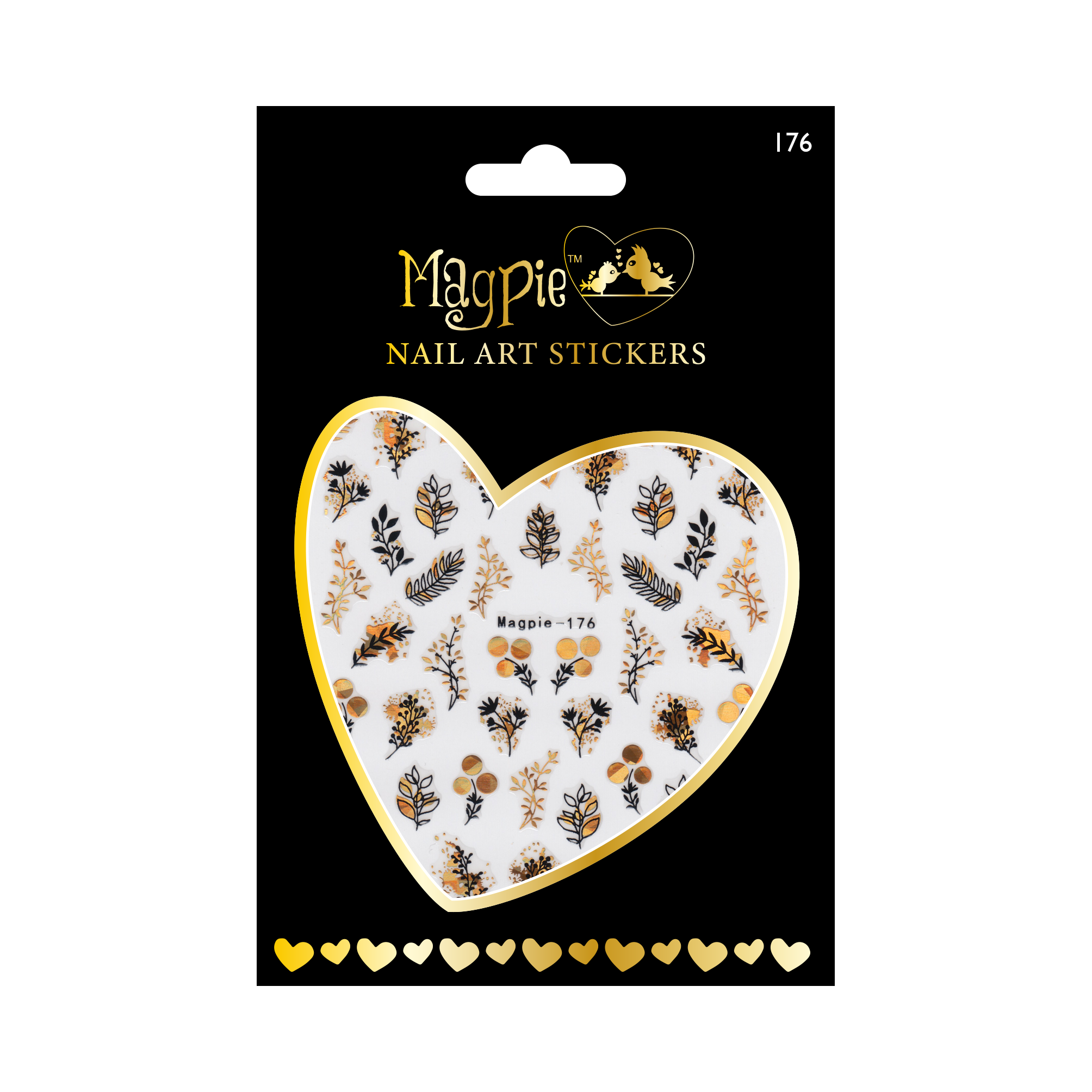 Sticker #176 - Black and Gold Fall Leaves