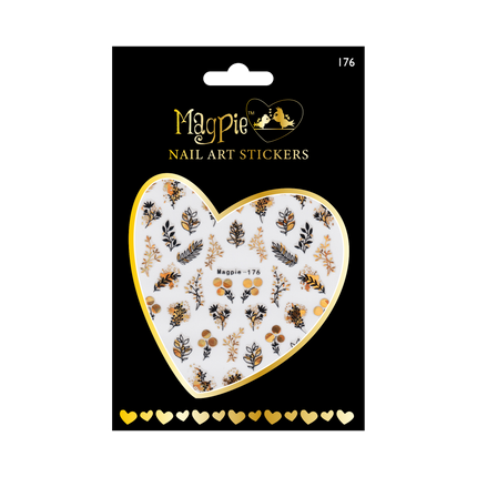 Sticker #176 - Black and Gold Fall Leaves