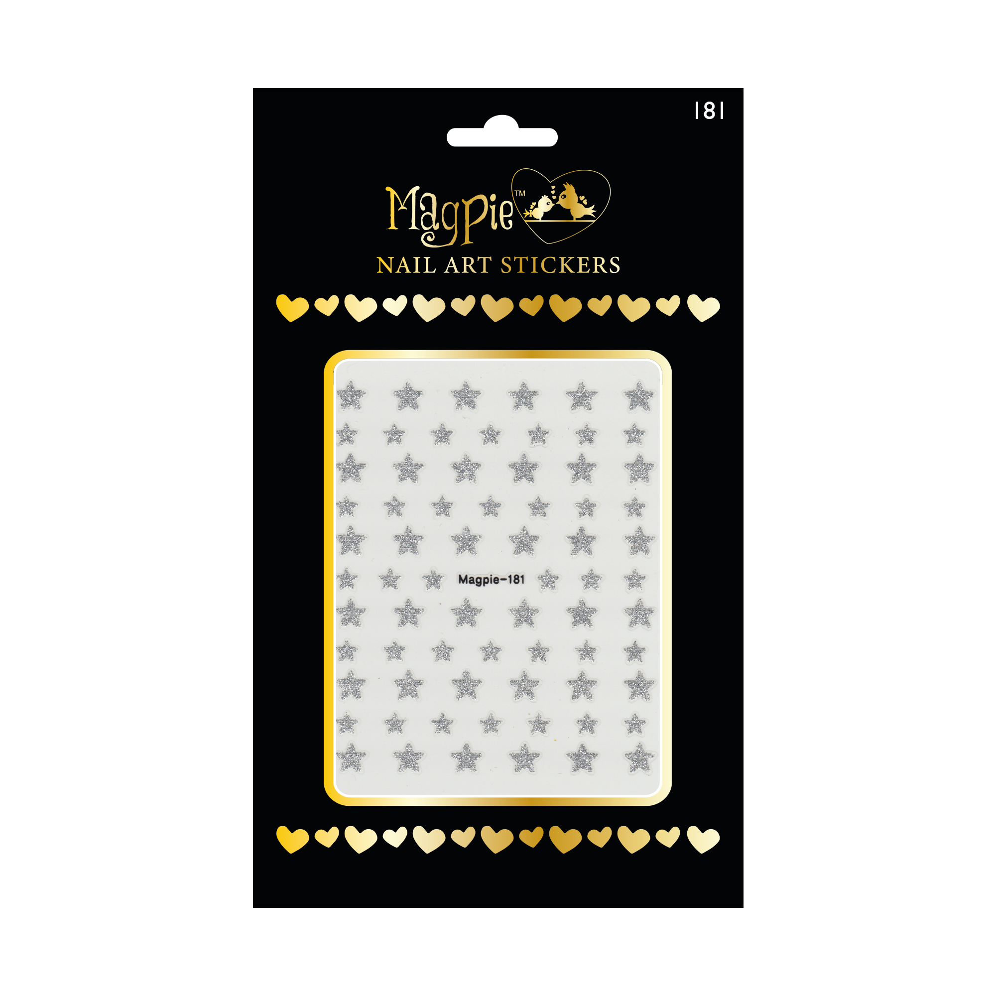 Sticker #181 - Glitter Stars, silver