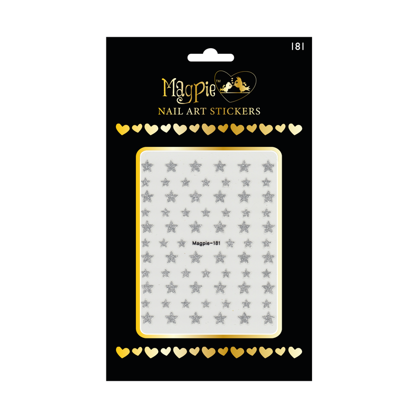 Sticker #181 - Glitter Stars, silver