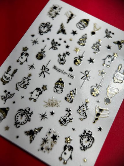 Sticker #196 - Black and Gold Christmas