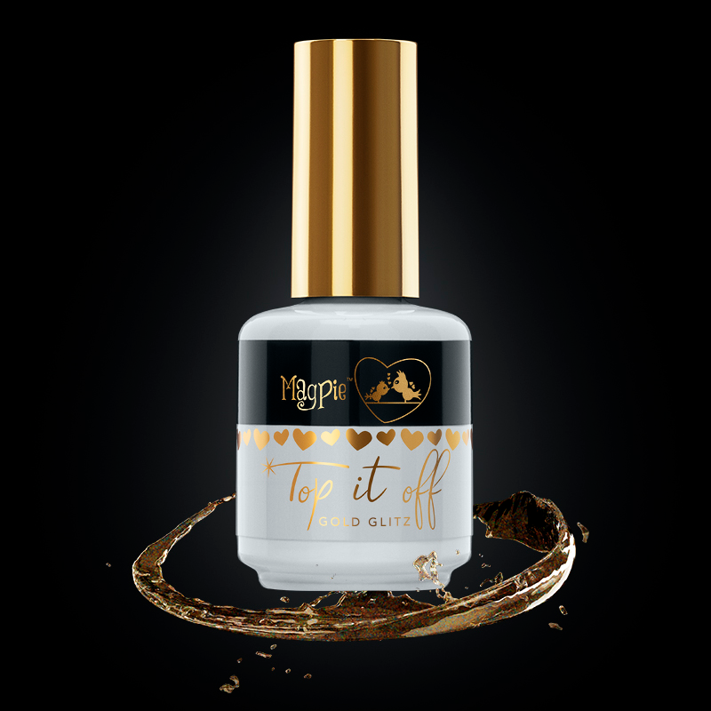Top It Off - No Wipe Top Coat, Gold Glitz