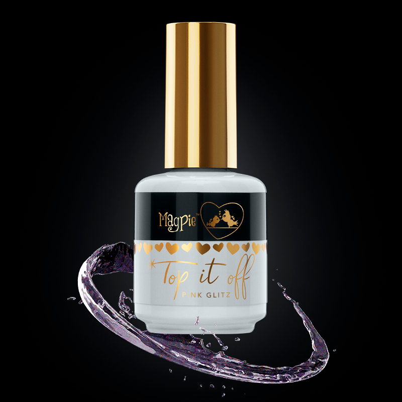 Top It Off - No Wipe Top Coat, Pink Glitz