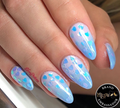Blue Iridescent Hearts