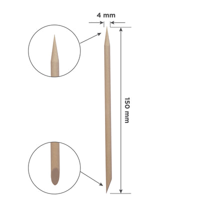 Staleks Wooden Orangewood Stick - 150 mm