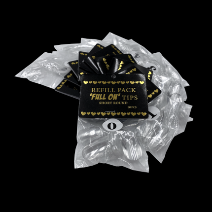 Clearance Full On Tips Refills - SHORT ROUND, size 1