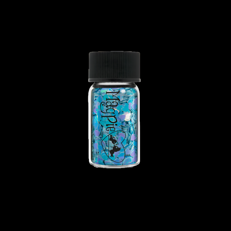 Blue Iridescent Hearts