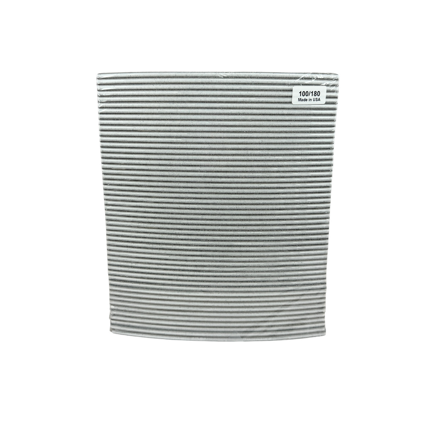 Zebra Nail Files - Half Moon, 100/180 grit