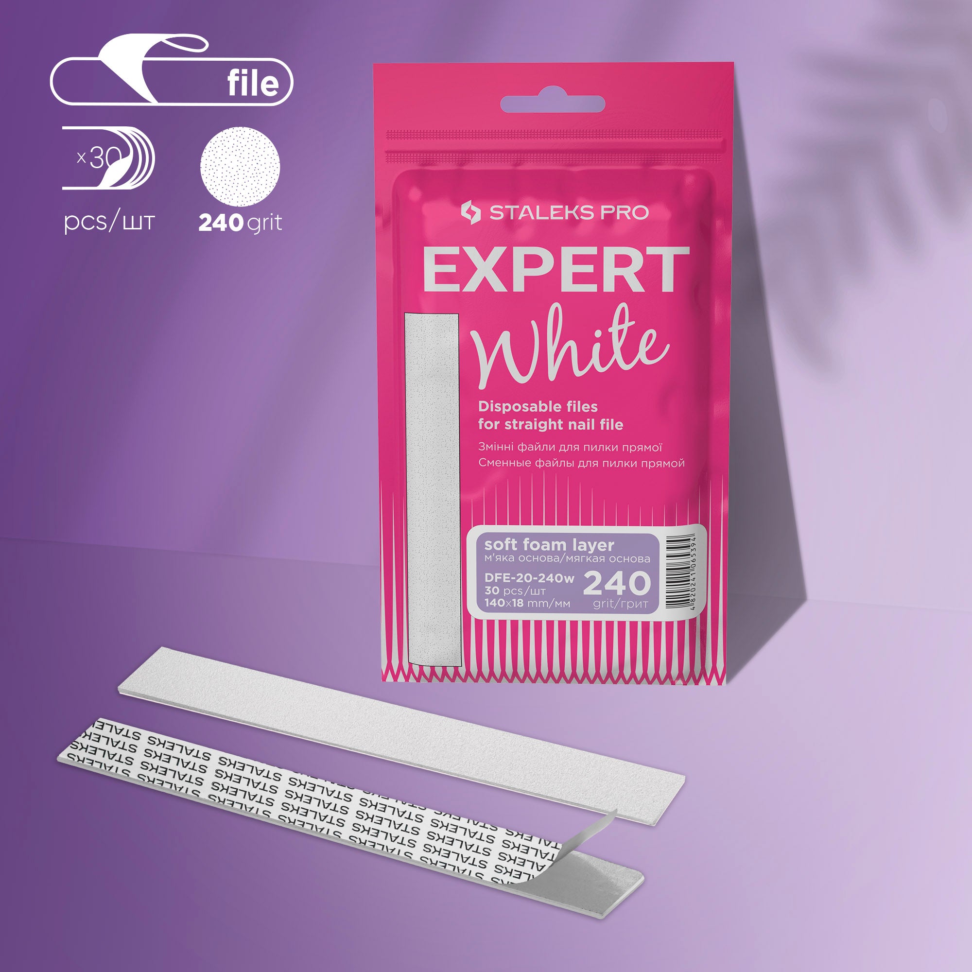 Staleks WHITE Soft Base Disposable File Pads - multiple grits available